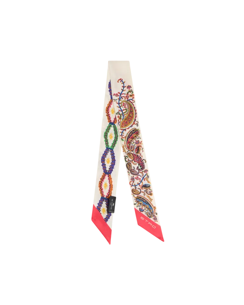 Etro Paisleyna Aus Seide Mit Floralem Paisley-motiv Und Medaillons, Damen, Weiß Weiß