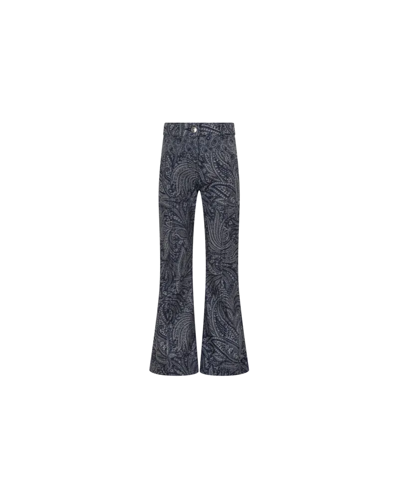Etro Ausgestellte Jeans Aus Denim Jacquard Paisley, Blau, Größe Blau