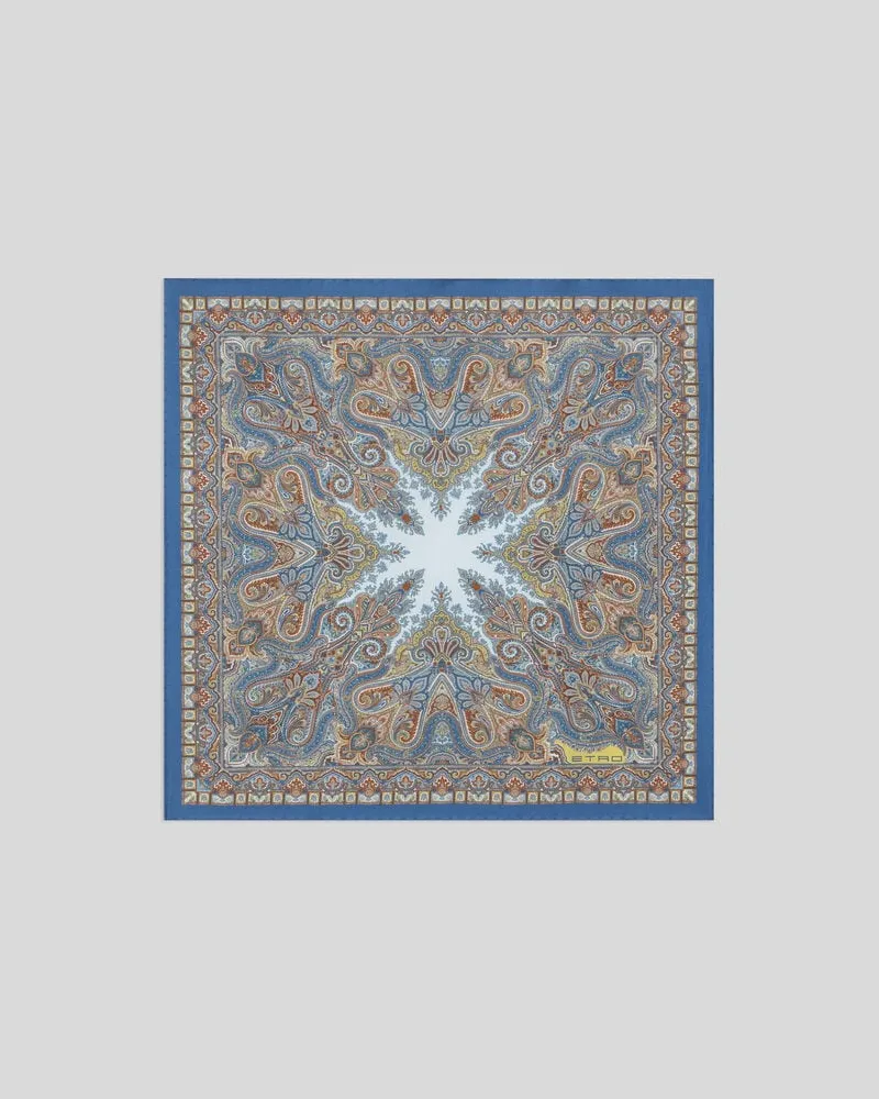 Etro Pochette Aus Seide Mit Floralem Paisley-motiv, Herren, Multicolor Multicolor