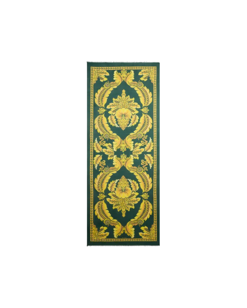 Etro Schal Mit Blumenmotiv Und Bienen, Damen, Grün Grün