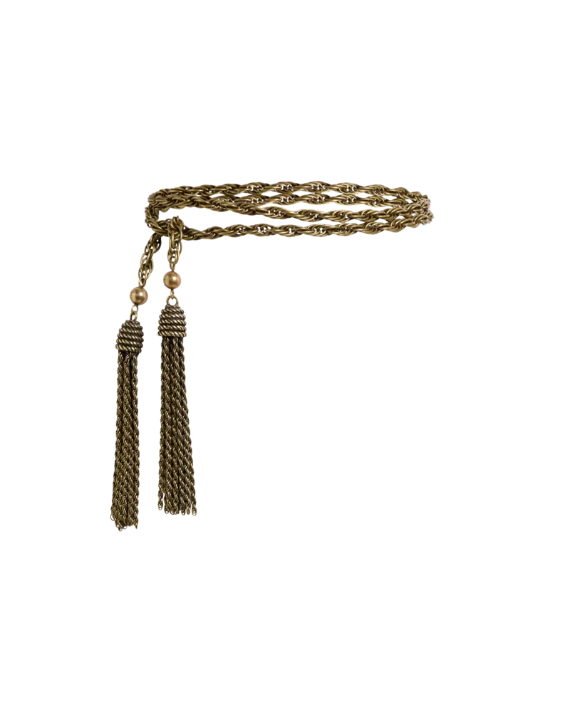 Etro Gürtel Aus Geflochtenem Metall Mit Quasten, Damen, Gold Gold