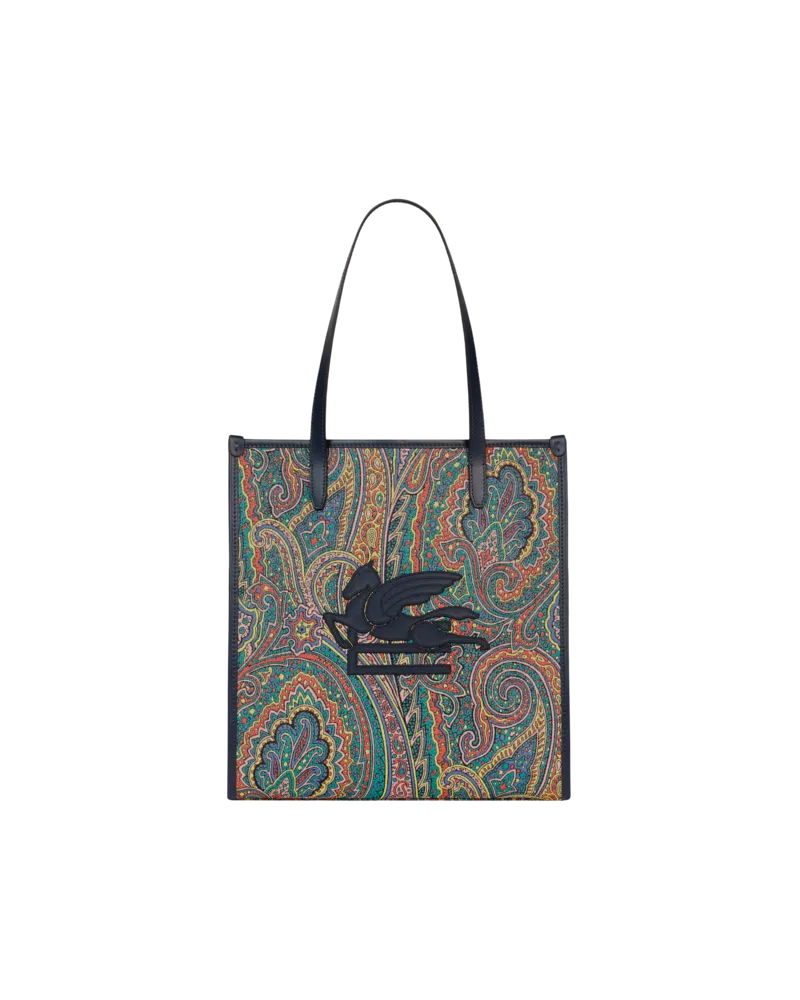 Etro Tasche Love Trotter Mittelgross Mit Paisleymuster Mehrfarbig, Damen, Blau Blau