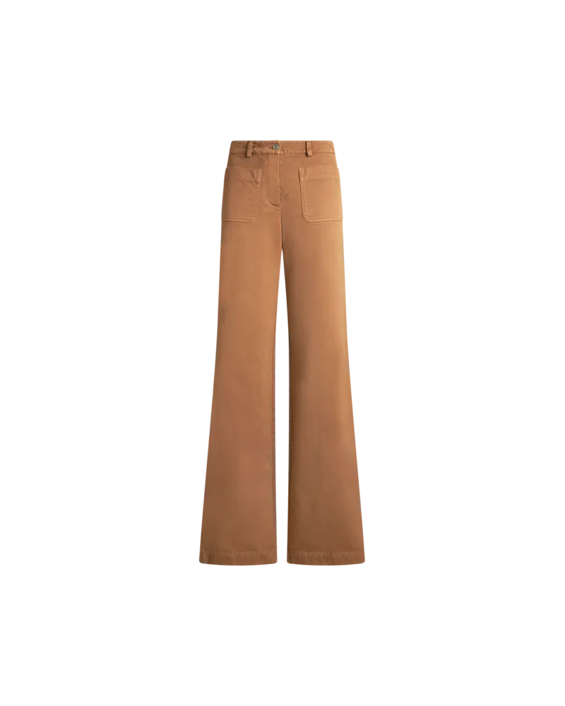 Etro Unifarbene Weite Hose, Damen, Beige, Größe Beige