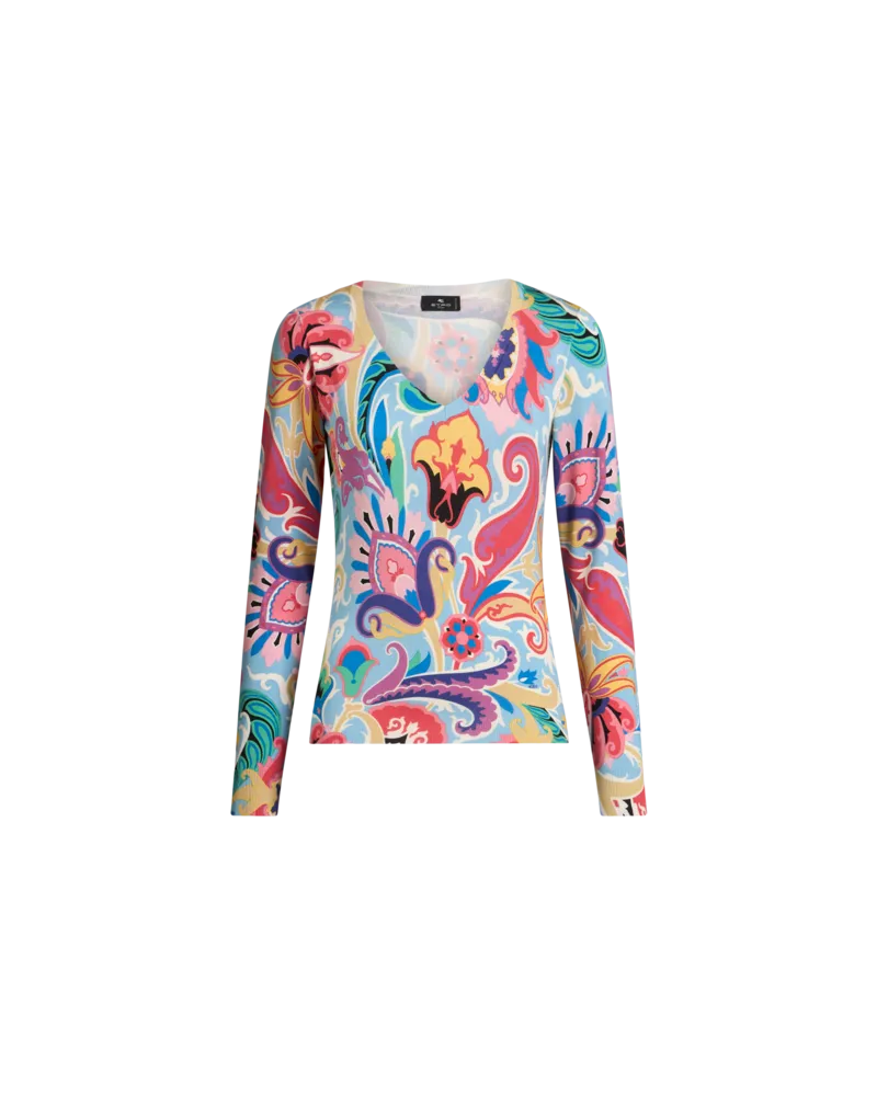 Etro Pullover Mit Mehrfarbigem Blumenprint, Damen, Multicolor, Größe Multicolor