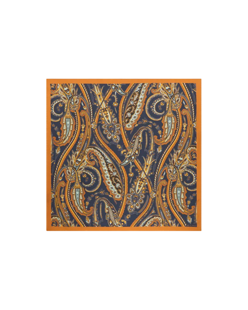 Etro Tuch Aus Seide Mit Paisley-motiv, Damen, Orange Orange