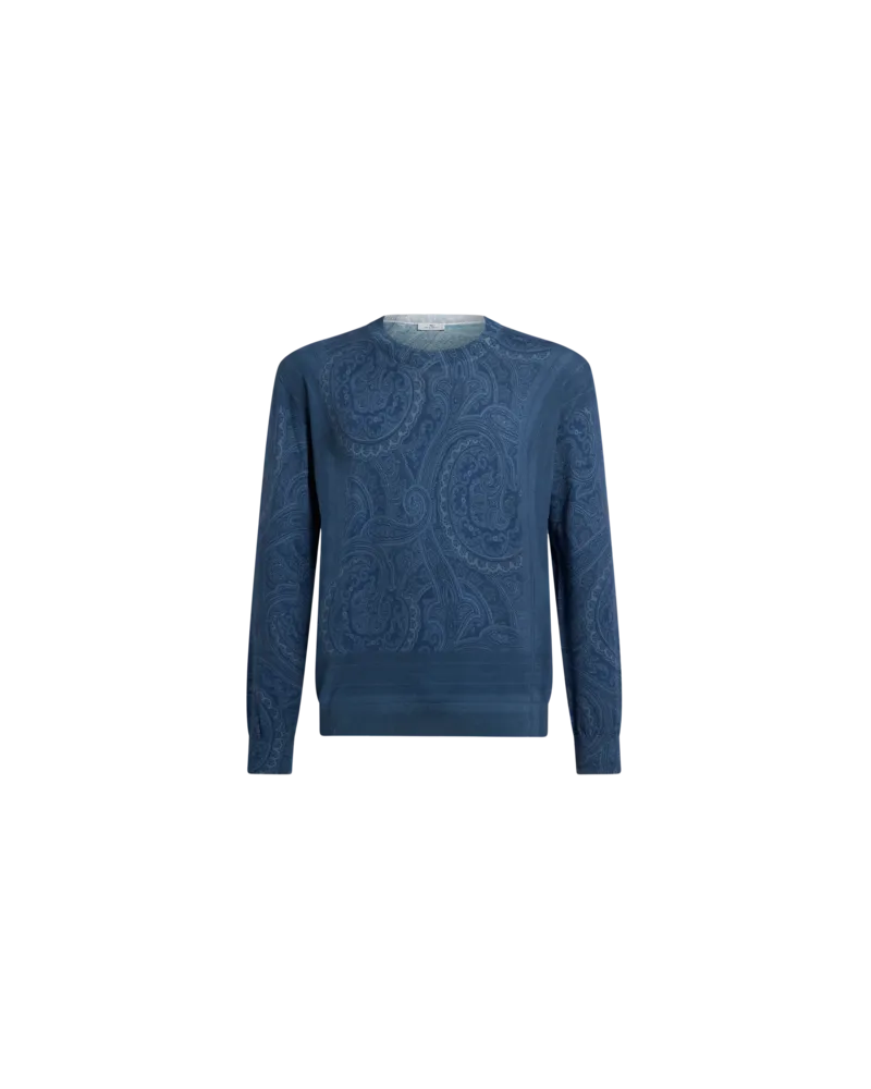 Etro Paisley-pullover Aus Seide Und Kaschmir, Herren, Navyblau, Größe Navyblau