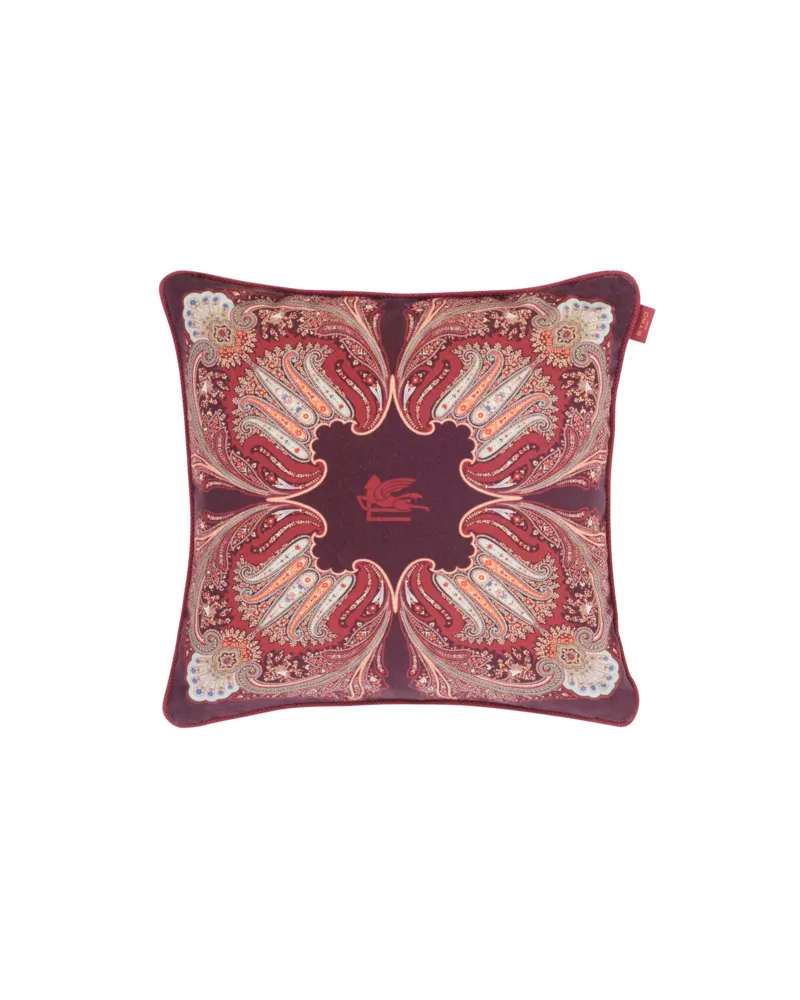 Etro Kissen Aus Samt Mit Medaillon-motv, Bordeaux Bordeaux