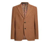 Einreihige Jacke Aus Trikot Aus Einer Mischung Aus Kaschmir Und Wolle, Herren, Kamel, Größe
