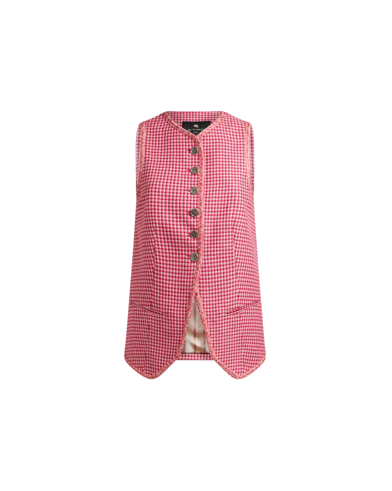 Etro Weste Mit Mikro-karo, Damen, Rot, Größe Rot