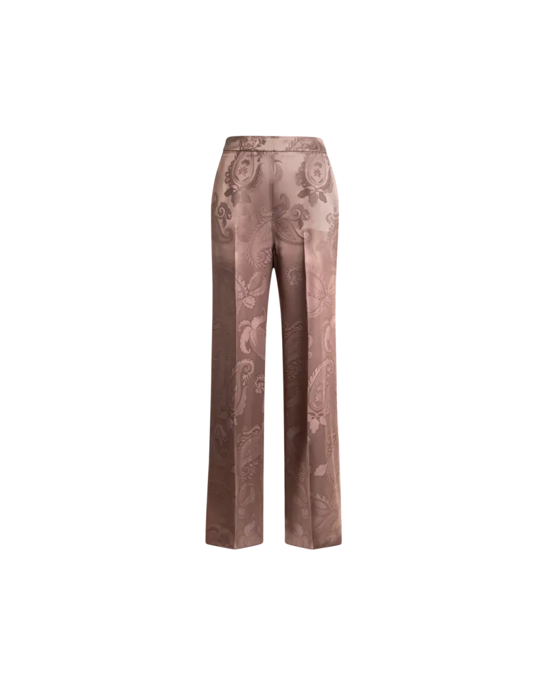 Etro Jacquard-hose Mit Floralem Paisley-motiv, Damen, Braun, Größe Braun