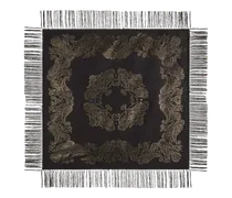Tuch Aus Einer Seidenmischung Mit Metallic-paisley-motiv, Damen, Schwarz