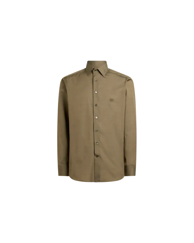 Etro Hemd Mit Pegaso-stickerei, Herren, Grün, Größe Grün