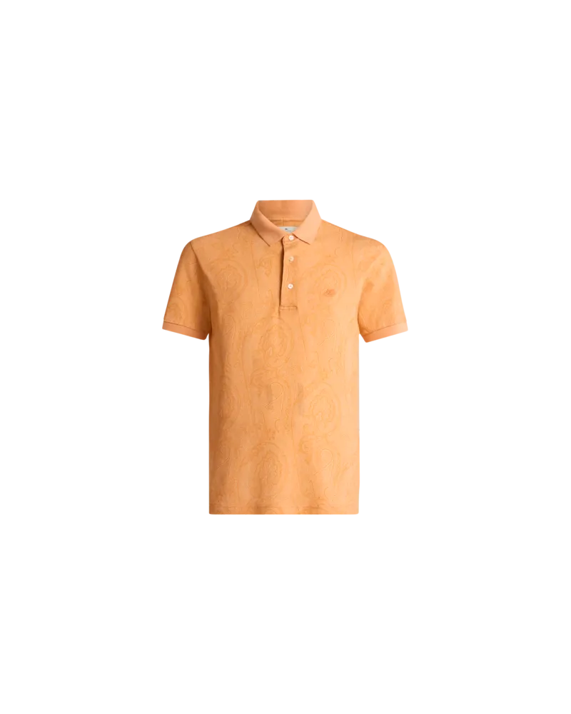 Etro Poloshirt Aus Baumwolle Mit Arnikamuster, Herren, Orange, Größe Orange