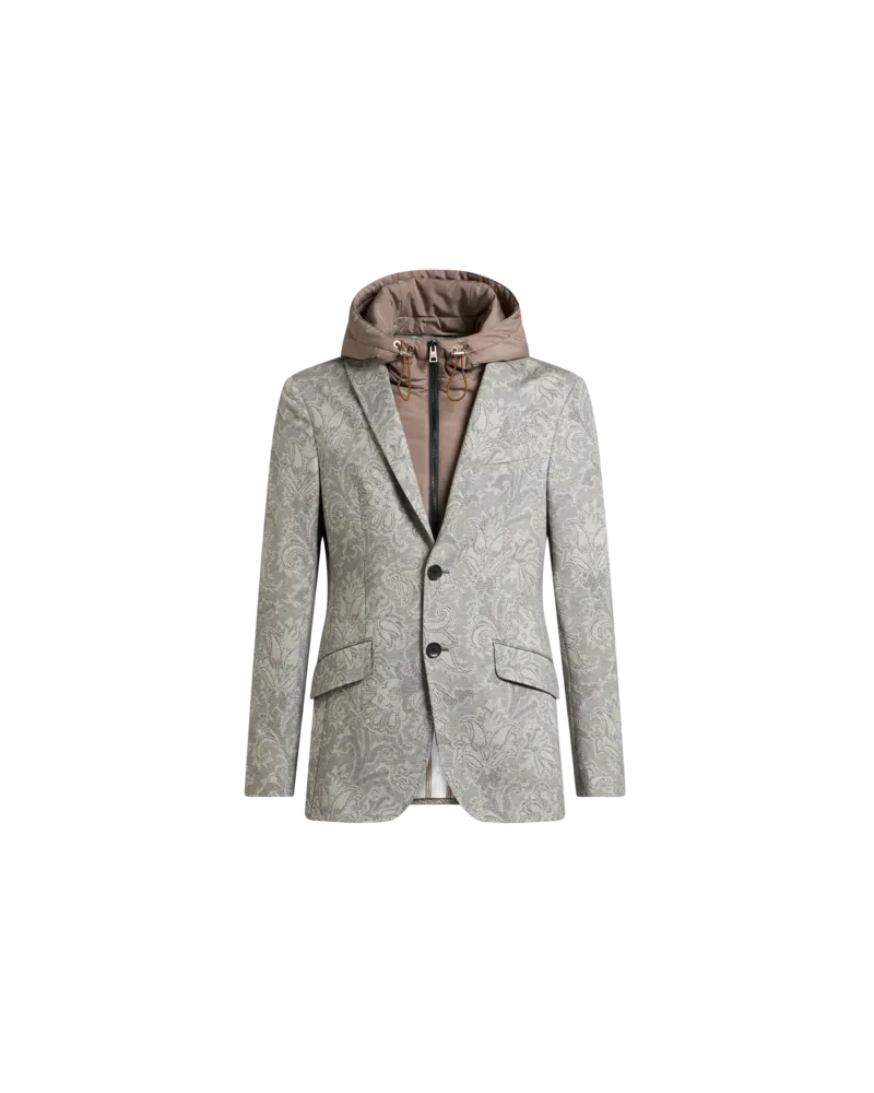 Etro Geblümter Blazer Mit Brusteinsatz, Herren, Grau, Größe Grau