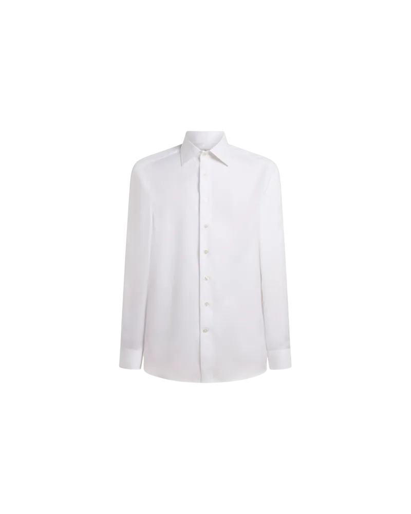 Etro Jacquard-hemd Aus Baumwolle Mit Medaillon-motiv, Herren, Weiß, Größe Weiß