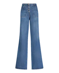 Etro Flared Jeans Mit Stickereien, Damen, Navyblau Navyblau