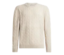 Pullover Aus Kaschmir Mit Zopfmuster, Herren, Beige, Größe