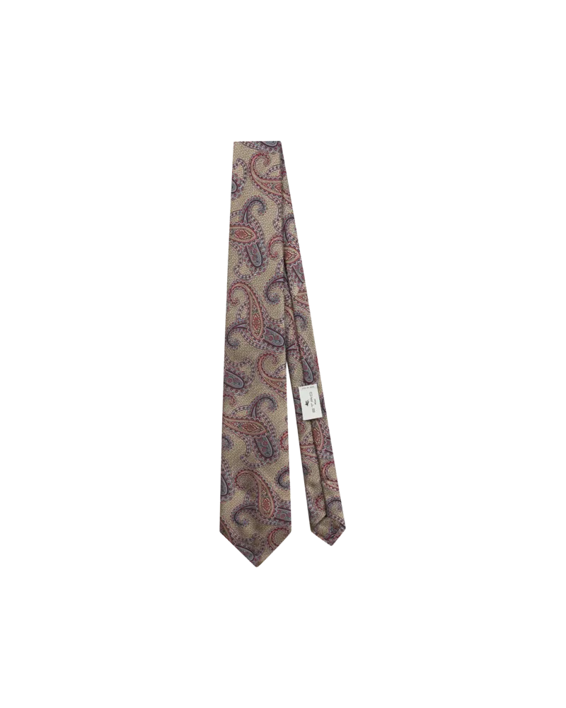 Etro Krawatte Aus Seidenjacquard Mit Paisleymuster, Herren, Beige Beige