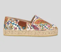 Espadrilles Aus Bedruckter Baumwolle, Damen, Weiß, Größe
