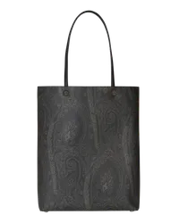 Etro Shopper Aus Paisley-jacquard Mit Pochette, Herren, Schwarz Schwarz