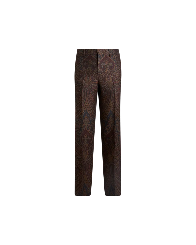 Etro Jacquard-hose Mit Geradem Bein Aus Einer Wollmischung Mit Paisley-motiv, Herren, Multicolor, Größe Multicolor