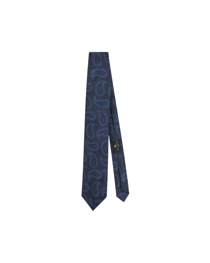 Etro Krawatte Mit Jacquard-paisleymuster, Herren, Navyblau Navyblau