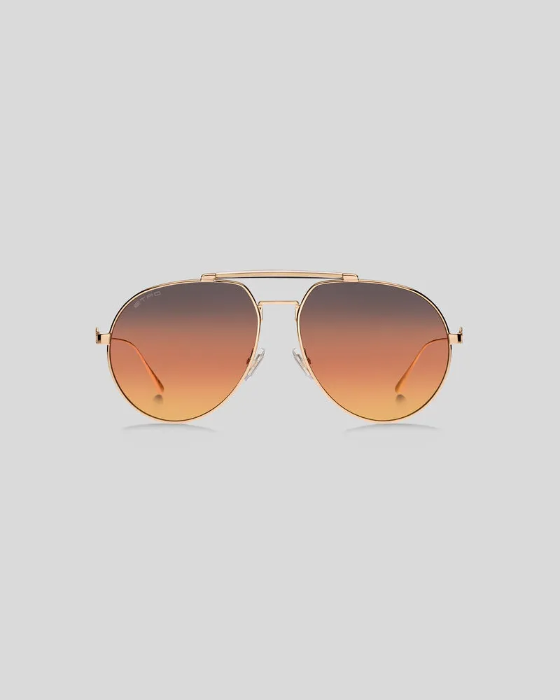Etro Sonnenbrille Metal Pegaso, Damen, Rosa Rosa
