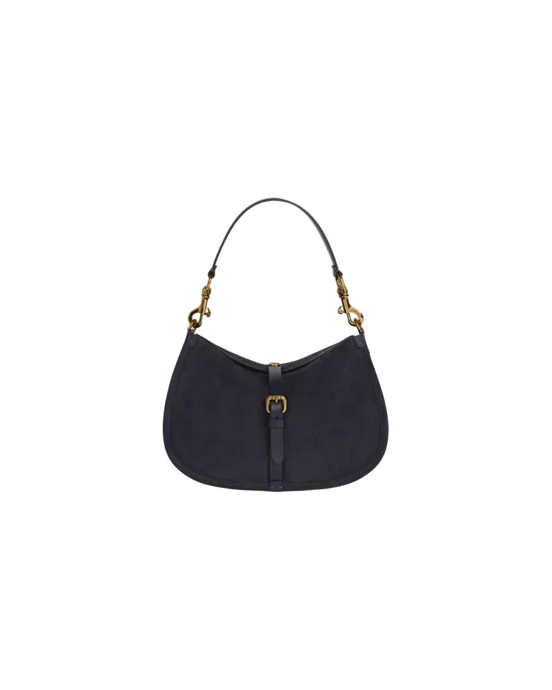 Etro Tasche Pony Mittelgross Aus Veloursleder, Damen, Navyblau Navyblau