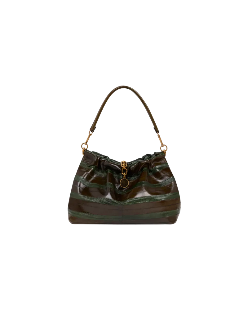 Etro Tasche Vela Blossom Mittelgross Aus Aalleder, Damen, Grün Grün
