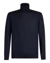 Etro Rollkragenpullover Mit Logo Auf Der Rückseite, Herren, Navyblau Navyblau