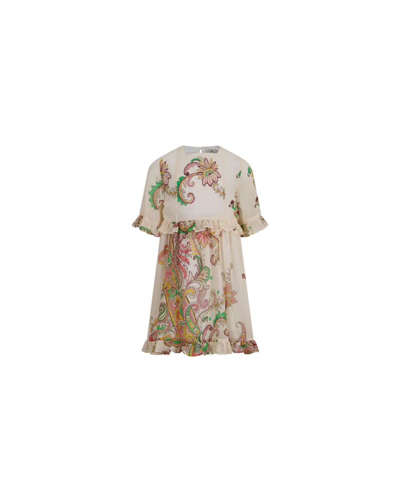 Etro Kleid Aus Einer Seidenmischung Mit Platziertem Druck, Multicolor, Größe Multicolor