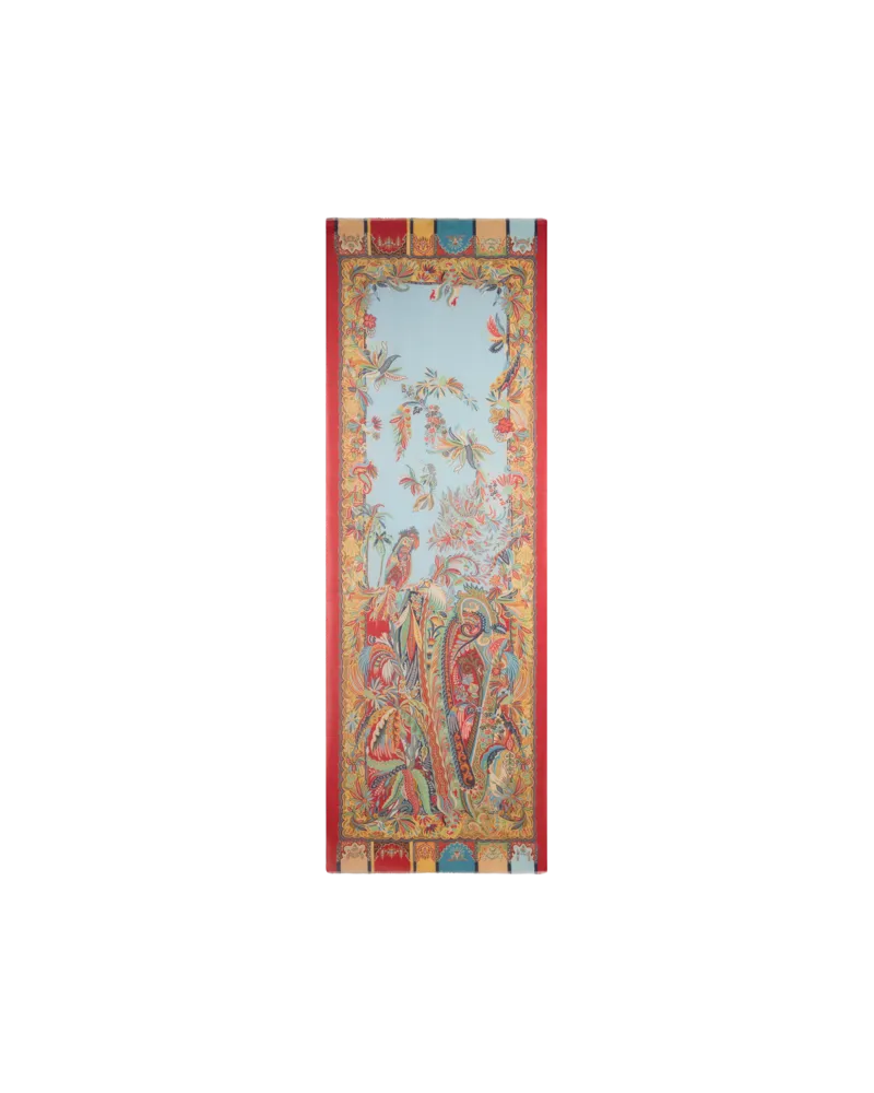 Etro Schal Aus Modal Und Kaschmir Mit Platziertem Papagei- Und Paisley-print, Herren, Hellblau Hellblau