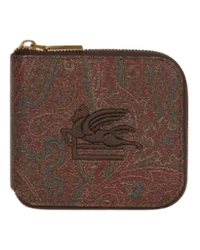 Etro Geldbörse Aus Paisley-jacquard Mit Pegaso, Herren, Braun Braun