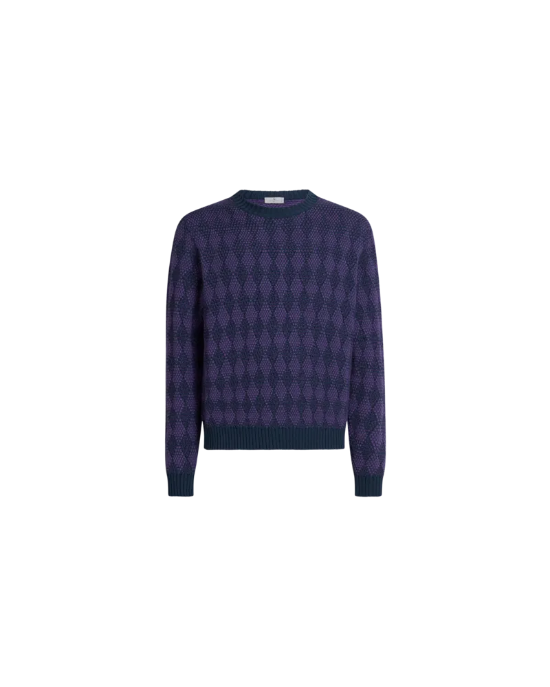 Etro Pullover Aus Wolljacquard, Herren, Violett, Größe Violett