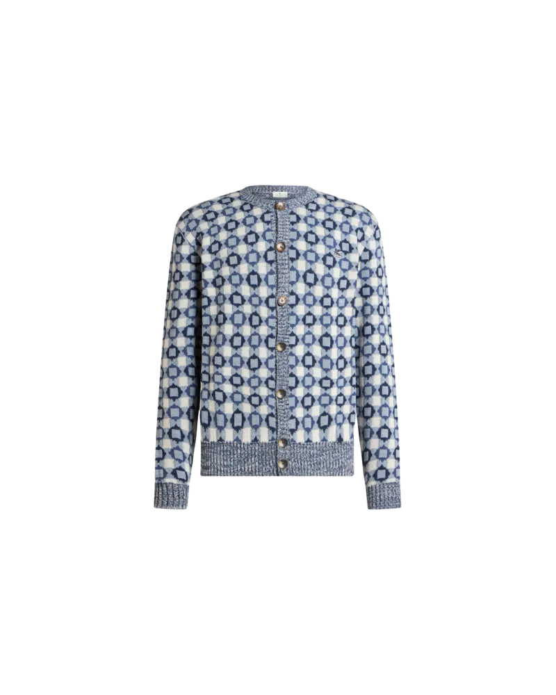 Etro Cardigan Aus Einer Baumwoll-woll-mischung, Herren, Hellblau, Größe Hellblau