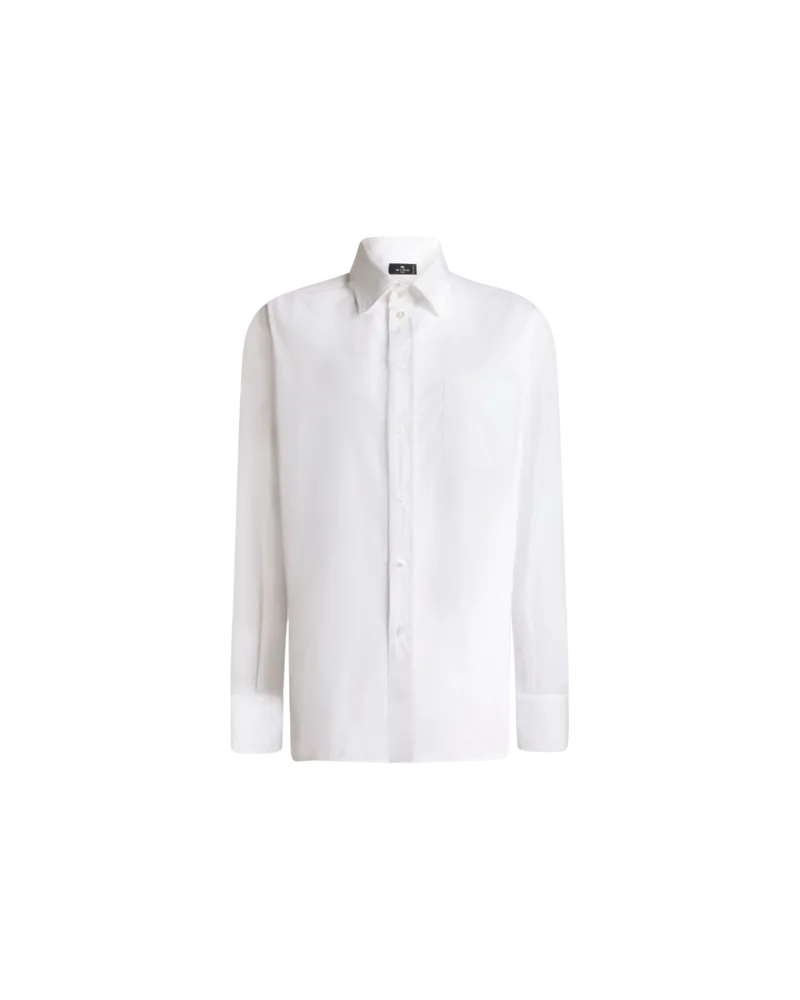 Etro Hemdbluse Aus Baumwolle Mit Seideneinsatz Auf Der Rückseite, Damen, Weiß, Größe Weiß