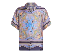 Hemd Aus Twill Mit Abgesetztem Paisleyprint, Herren, Violett, Größe