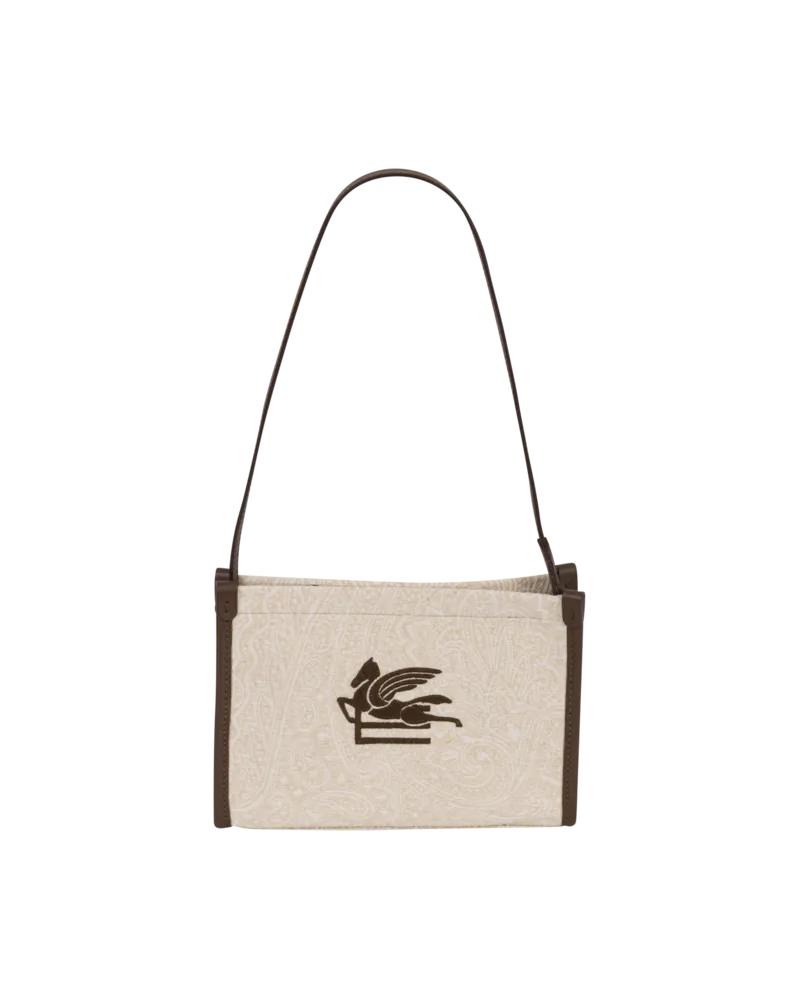 Etro Tasche Aus Ton-in-ton-jacquardgewebe, Cremefarben, Größe Cremefarben