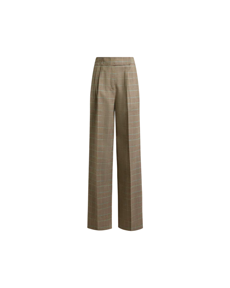 Etro Hose Aus Elastischer Wolle Mit Glencheck-muster, Damen, Beige, Größe Beige