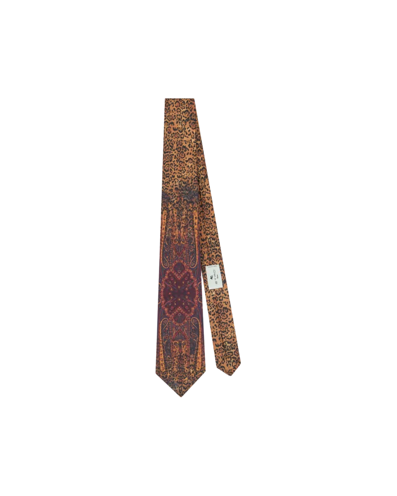 Etro Krawatte Aus Seide Mit Paisley-animal-motiv, Herren, Kamel Kamel
