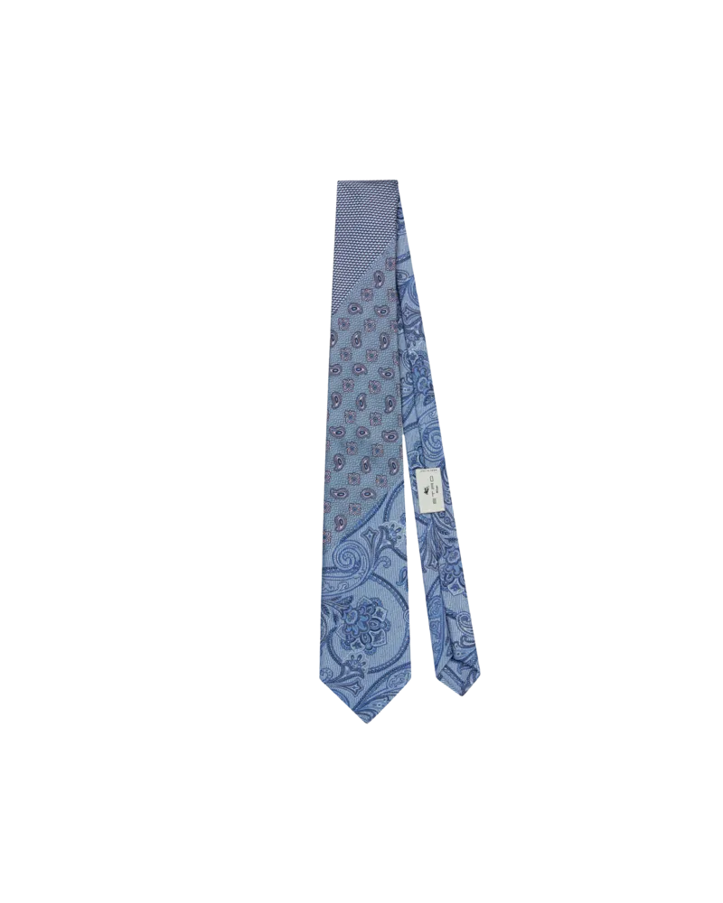 Etro Patchwork-krawatte Aus Seide, Herren, Hellblau Hellblau