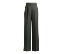 Jacquardhose Aus Wolle Mit Abnähern Und Paisley-motiv, Damen, Grün, Größe