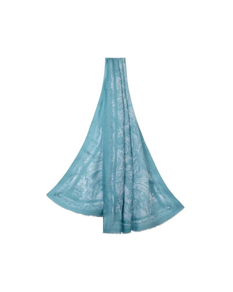 Etro Schal Mit Ton-in-ton-muster, Herren, Hellblau Hellblau