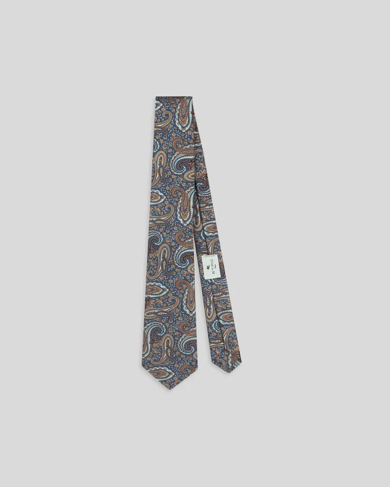 Etro Jacquard-krawatte Aus Seide Mit Floralem Paisley-motiv, Herren, Braun Braun