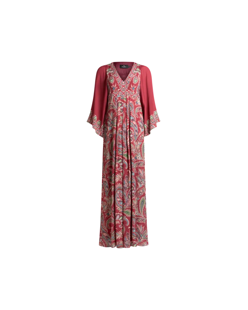 Etro Langes Kleid Mit Floralem Paisley-print, Damen, Dunkel-pink, Größe Dunkel-pink