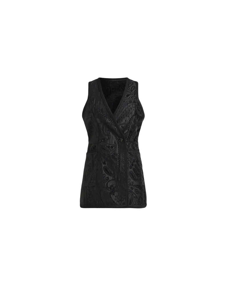 Etro Wendeweste Aus Jacquard-chenille Mit Floralem Paisley-motiv, Damen, Schwarz, Größe Schwarz