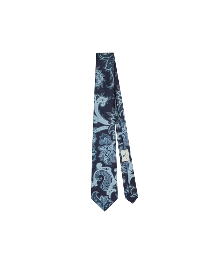 Etro Seidenkrawatte Mit Paisleymuster, Herren, Navyblau Navyblau