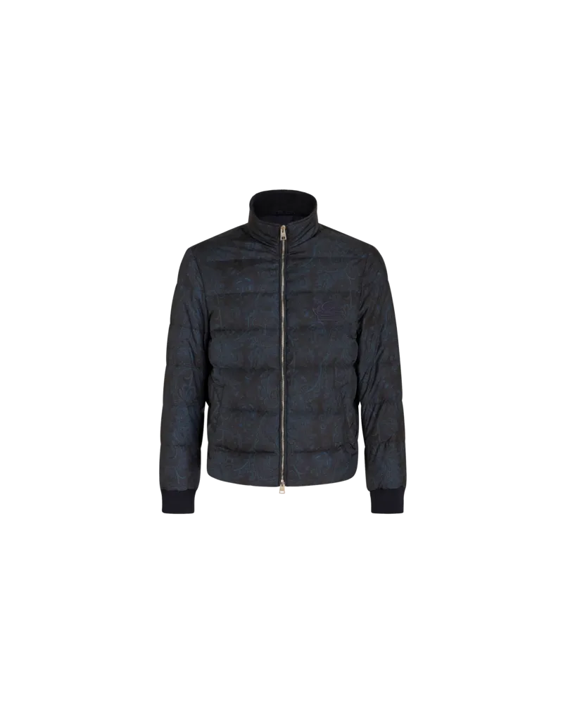 Etro Gefütterte Paisley Daunenjacke, Herren, Navyblau, Größe Navyblau