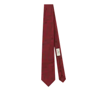 Krawatte Aus Bedruckter Seide, Herren, Bordeaux