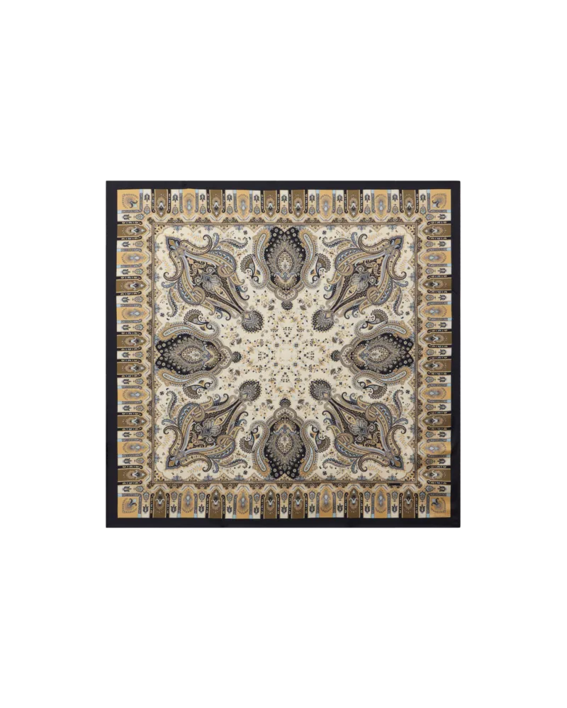 Etro Tuch Aus Seidentwill Mit Paisley-motiv, Damen, Schwarz Schwarz